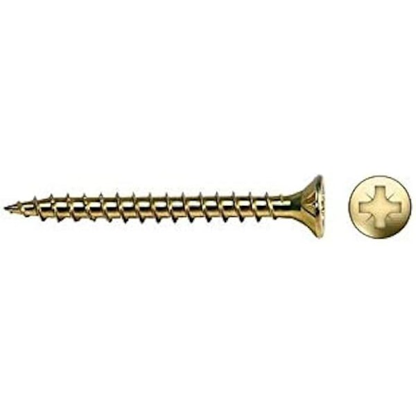 Træskrue - CELO - Velox 4,5 x 20 mm - Bikromateret - Veloxgevind - Skærpet spids