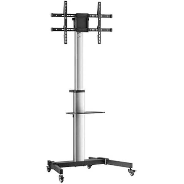 Golvstativ med hjul AISENS FT86TRE-197 för Monitor/TV 37-86 Svart-Silver