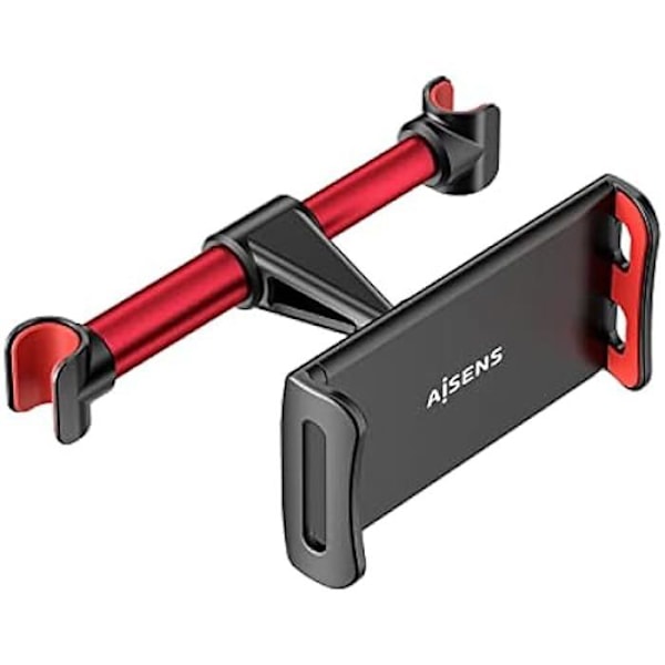 AISENS MSC1P-105 justerbar bilmontering (1 pivot) til nakkestøtte til telefon/tablet, rød Sort, Rød