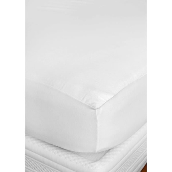 Skydd över sängkläder - TOISON D'OR - KUMMIN - 100% bomull - 90 x 190 cm Vit