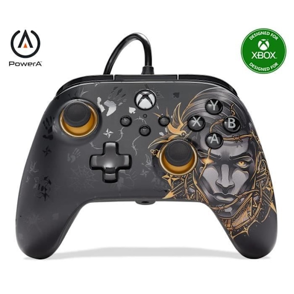 Gamepad - POWERA - PowerA Advantage - Midas Fortnite - Wired - Xbox Series X|S Gul svart
