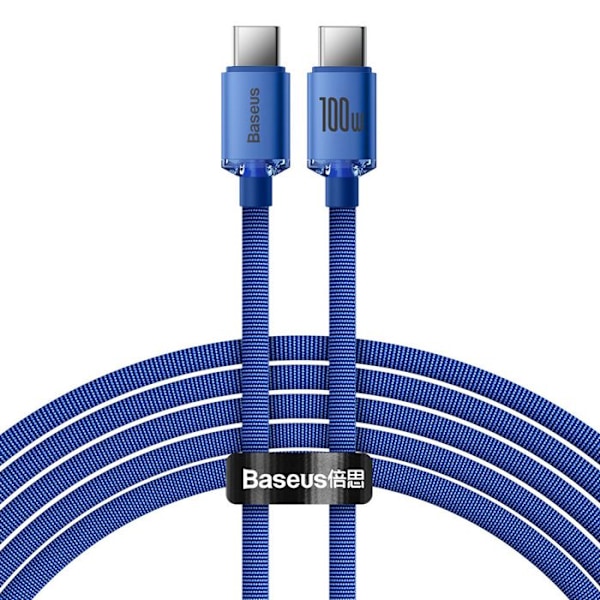 Baseus Crystal Shine 100 W USB-C-USB-C -kaapeli 1,2 M sininen