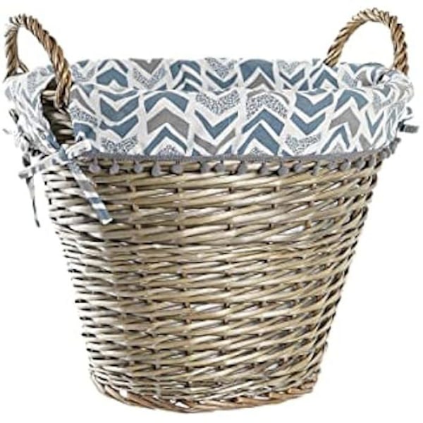 Korg - DKD Heminredning - Standard - Blå och Vit - Flätning och polyester - 44x44x42 cm Blå vit