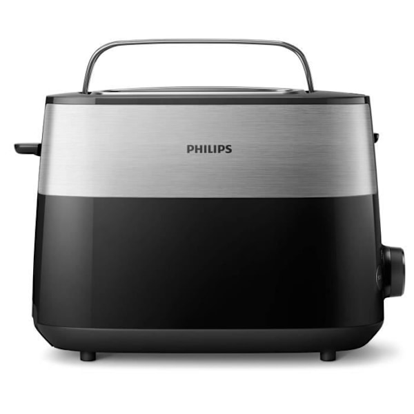 Philips Daily Collection brødrister, 2 toaståbninger, bollebakke, metal, sort (HD2516/90) sort