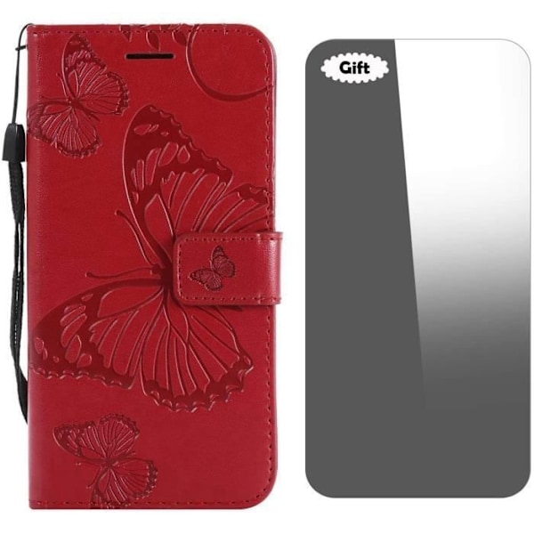 Kotelo - LuffyShop - XZ1 Compact - Nahkalompakko - 3D Butterfly - Ilmainen näytönsuoja