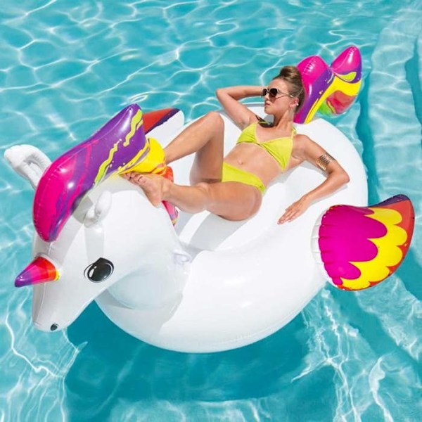 BESTWAY Unicorn XXL ride på float 224 x 164 cm Flerfärgad