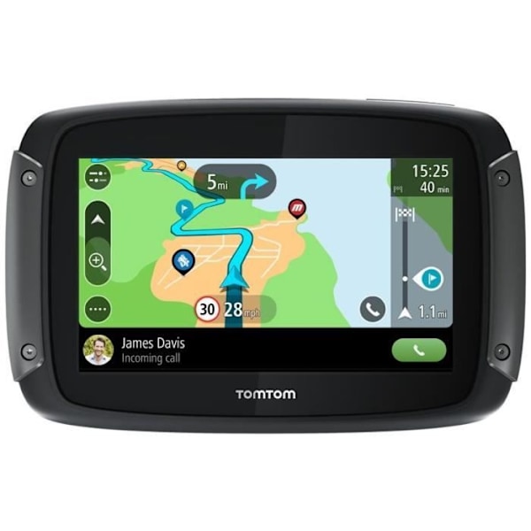 TomTom GPS Moto RIDER 550 - 4,3 tum, Världskarta, TomTom Trafik, Varningsaviseringar för Farozoner, Handsfree-Samtal
