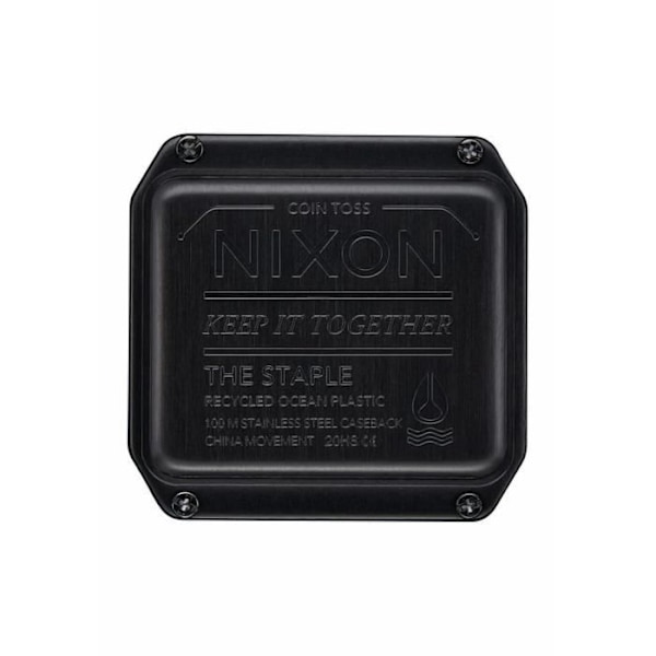Ur - Nixon - Staple - Sort - Digital - Genanvendte plastmaterialer Sort/havblå positiv