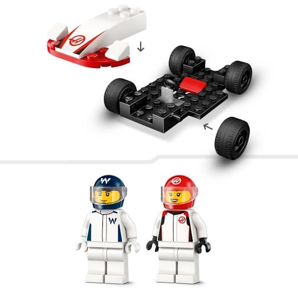 LEGO City 60464 Williams Racing og Haas F1 F1 racerbiler - Legetøj fra 4 år og opefter Flerfärgad
