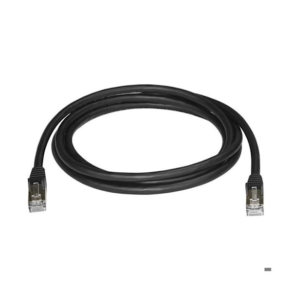 STARTECH Cat6a STP koukuton suojattu verkkokaapeli - 2m musta - Anti-Snag RJ45 Ethernet-johto - Patch-kaapeli