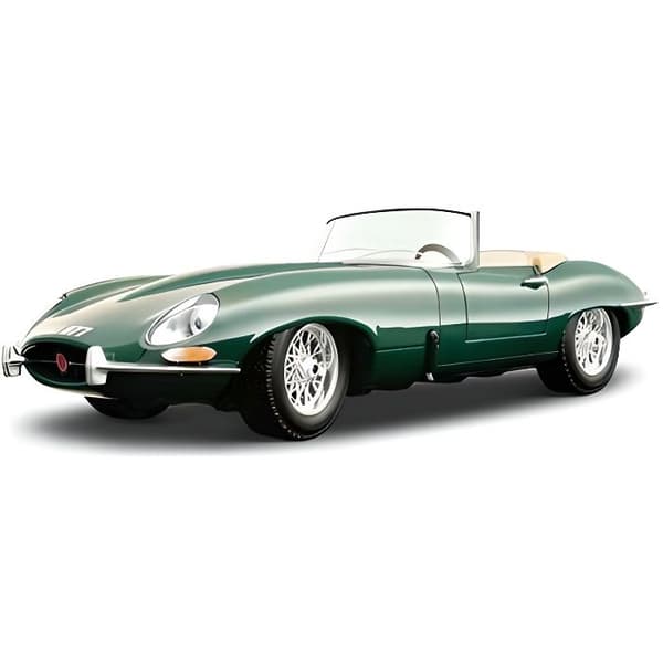 BURAGO Metalliauto Jaguar Type E Cabriolet 1961 1/18-mittakaavassa
