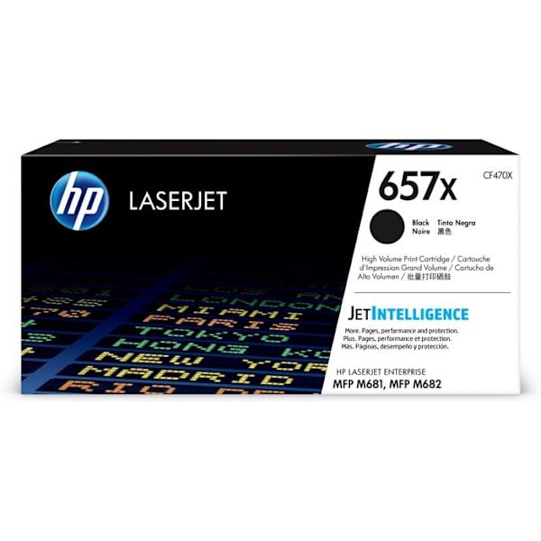 HP 657X High Yield musta värikasetti LaserJet Enterprise MFP M681dh, MFP M681f