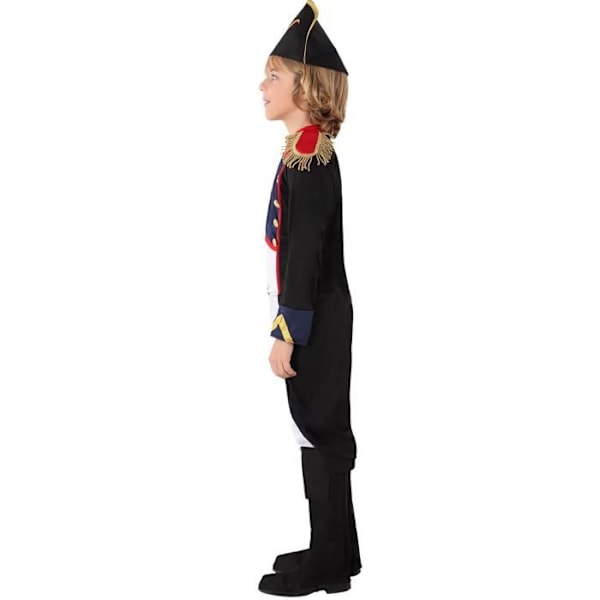 Napoleonkostym för pojkar 5/6 år - ATOSA - Kostym med tunika, byxor, tricorn och svarta over-boots Svart, vitt och blått