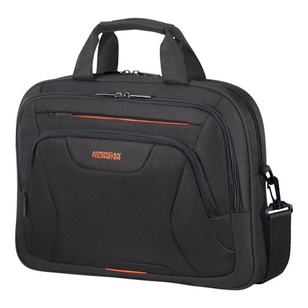 Skuldertaske - American Tourister - At Work - 15.6" - Sort / Orange - 100% polyester