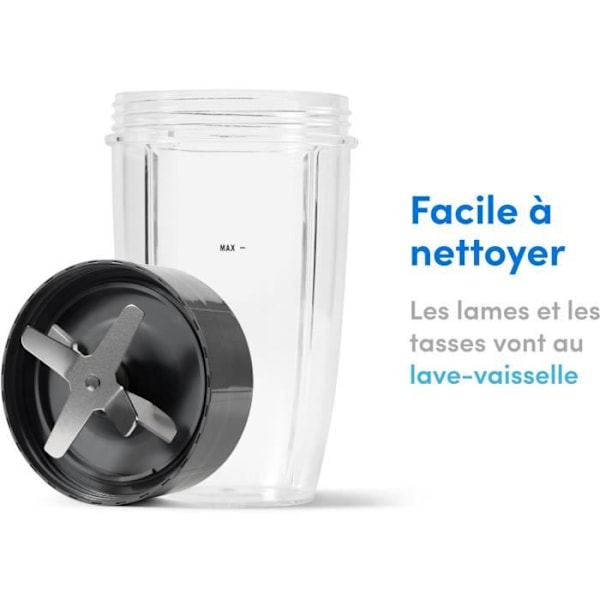 Blender - NUTRIBULLET - NB606DG - 600 W - 2 inkluderede kopper 700 ml og 500 ml - Grå - BPA-fri Grå