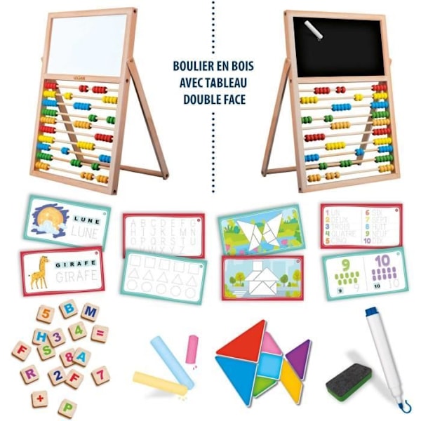 Ensimmäiset taitoni - Montessori-peli - MONTTESSORI - Kaksoispuoleinen taulu, magneettiset kirjaimet ja numerot