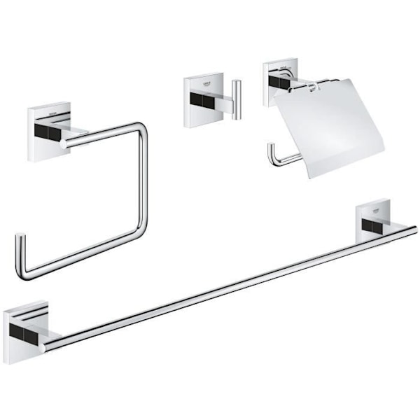 Set med tillbehör 4 i 1 - GROHE - 41115000 - Krom - Metall - Dusch Grå