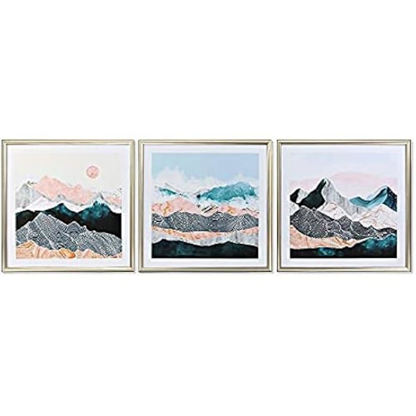 Maleri - DKD HOME DECOR - Bjerg - 70 x 70 cm - 3 stk - Multicolor mångfärgad