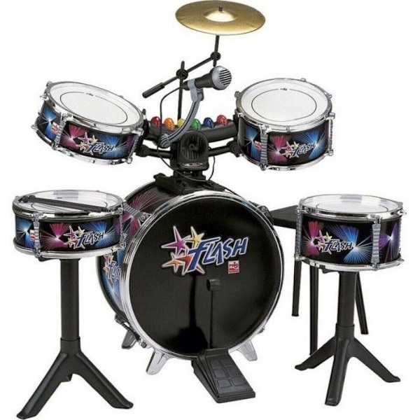 REIG 619 elektroniske trommer - Percussion - Flash - Komplet med skammel og 2 pinde