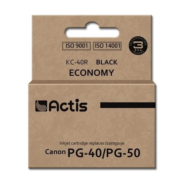 Tintepatron - ACTIS - ACTIS-KC - Inkjet - Sort - Pakke med 50