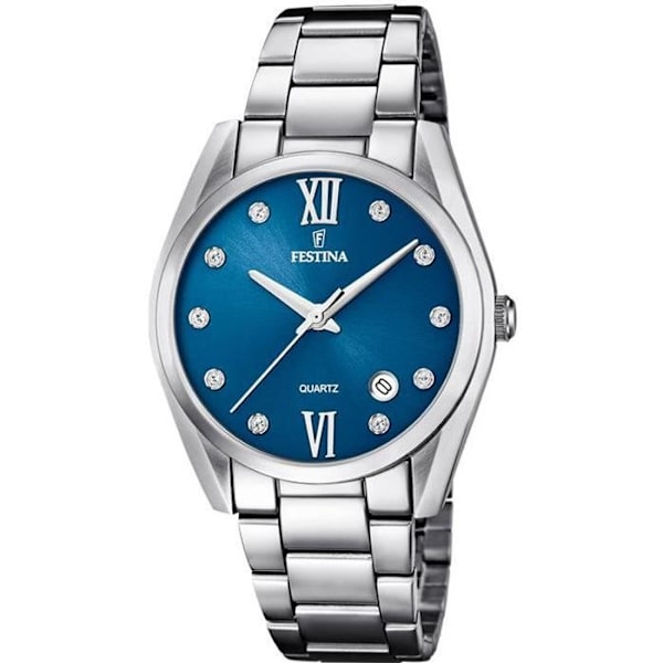 Dameur til kvinder - Festina - 16790 C - Rustfrit stål - Blå urskive - Chic stil Grå