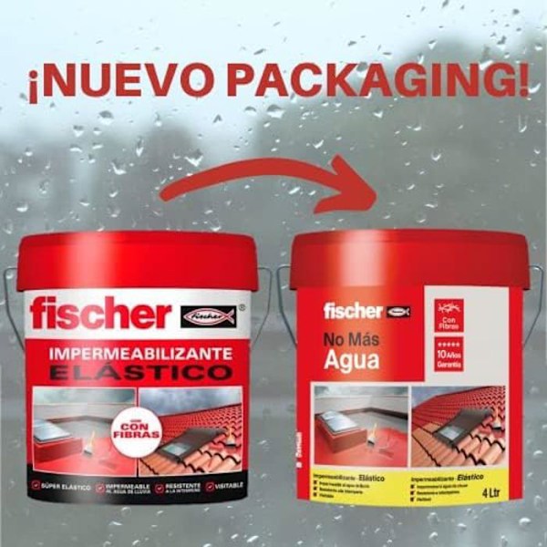 Fischer Waterproofing 547156 - 4L Röd med fibrer Röd