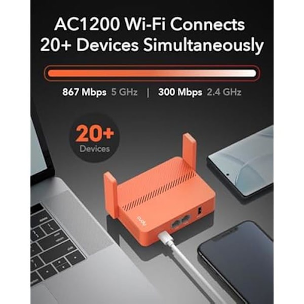 Kantava Wi-Fi-reititin - CUDY - AC1200 - Monen VPN:n tuki - 2 Ethernet-porttia - 867 Mbps