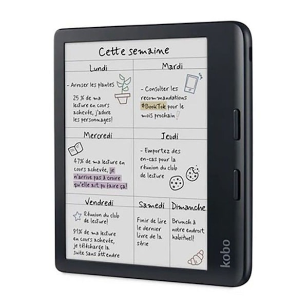 eReader - Kobo - Libra Colour - Färgskärm E Ink Kaleido 3 - 7 tum - Vattentålig IPX8 Svart
