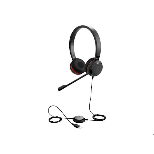 Trådbundna hörlurar - JABRA - Evolve 30 II - Microsoft Teams-certifierade - Brusreducerande mikrofon - USB-C/A Svart