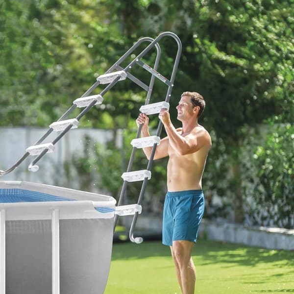 Intex Rektangulär Pool Prisma Ram 300cm x 175cm x 80cm Grå