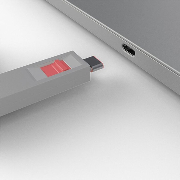 USB Type C-portblokker - LINDY - Sæt med nøgle og 4 låse - Farve rosa - 2 års garanti
