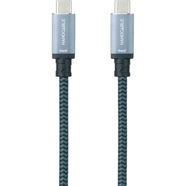 Nanocable NANOCABLE USB 3.1 USB-C-M-USB-C-M Gen2 10Gbps 5A Harmaamusta 1m