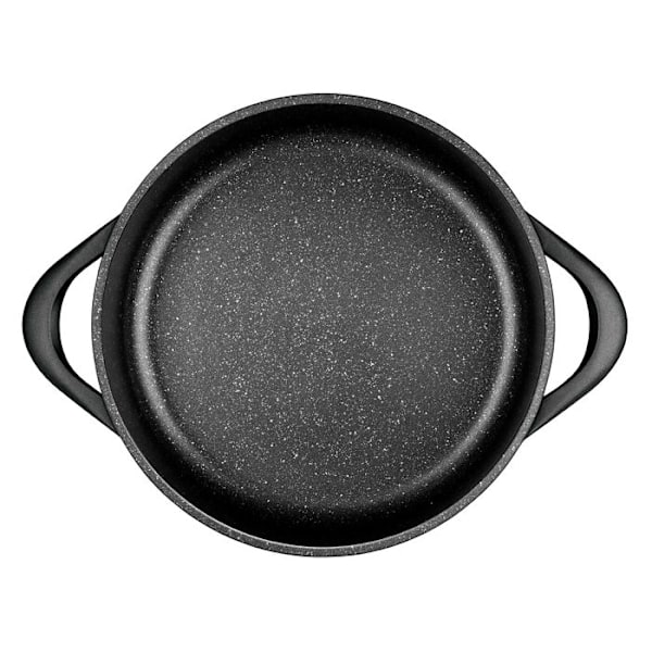 Induktionskastrullset 6 delar Aluminium Gjutjärn, 3 Kastruller, Lock Smile MGK-18 Svart 1004673