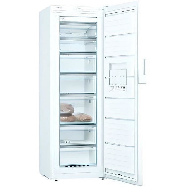 BOSCH GSN33VWEP - Upprättstående frys - 225 L - No frost multiairflow kall - L 60 x H 176 cm - Vit