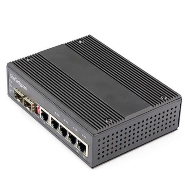 StarTech.com IES1G52UP12V Standalone switch - 6x Gigabit Ethernet - Uadministreret - 12 Gbps Sort