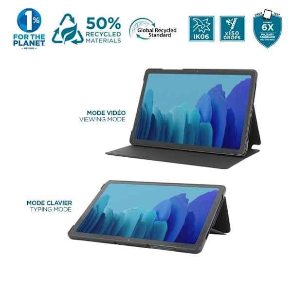 Økologisk Beskyttelsescover til Galaxy Tab A9+ 11" - 50% Genanvendt - Tastatur/Se-Mode Etui - Sort - MOBILIS