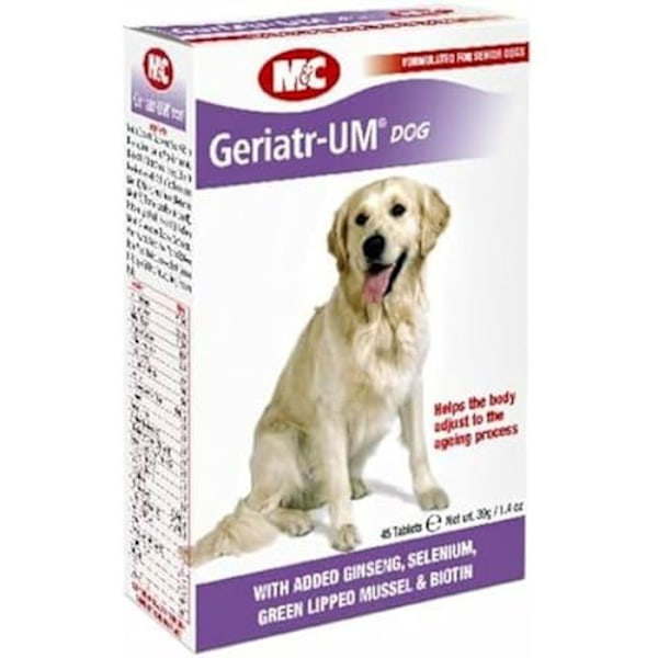 Ravintolisä koirille - M&C - Geriatr UM - 45 tablettia - Ikääntymisen tuki - Tablettimuoto
