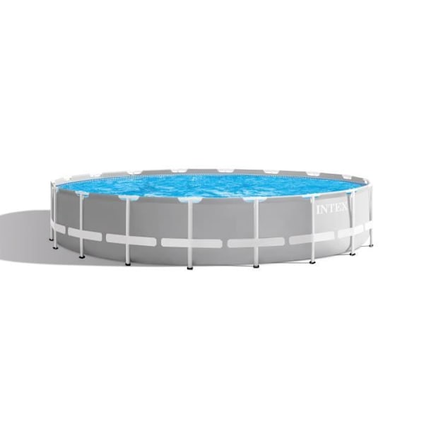 INTEX Tubular Above Ground Pool Kit - Pris ramme - 549 x 122 cm - Rund (Pumpe, dæksel, bunddæksel og stige) - 26732NP