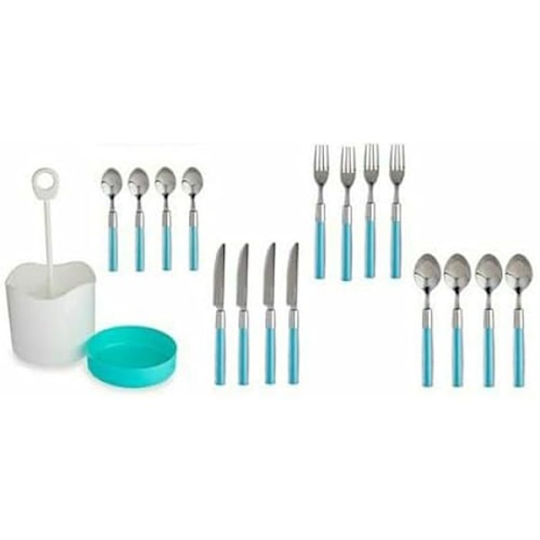 Bestickset - Kinvara - Plast - 8 enheter - Tål diskmaskin - Blå Blå