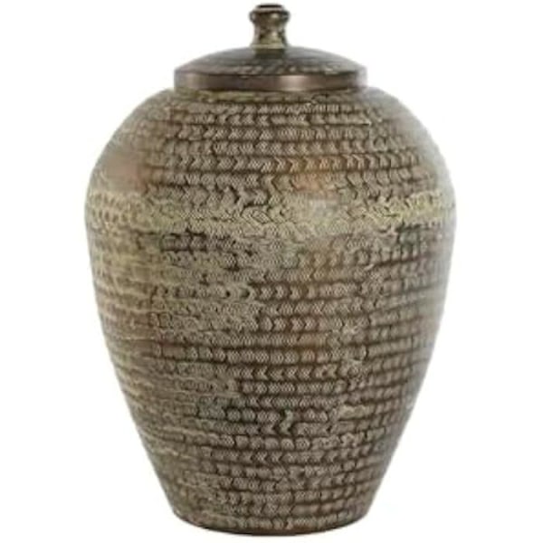 Vase - HOME ESPRIT - Grønt aluminium - 40 x 40 x 49 cm - Dekorative genstande - Moderne Flerfärgad