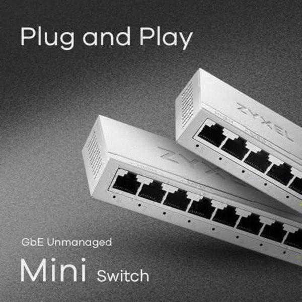 Zyxel Switch Ethernet GS-108B v5 8-porttinen Gigabit ei-hallittava kotiverkkoon