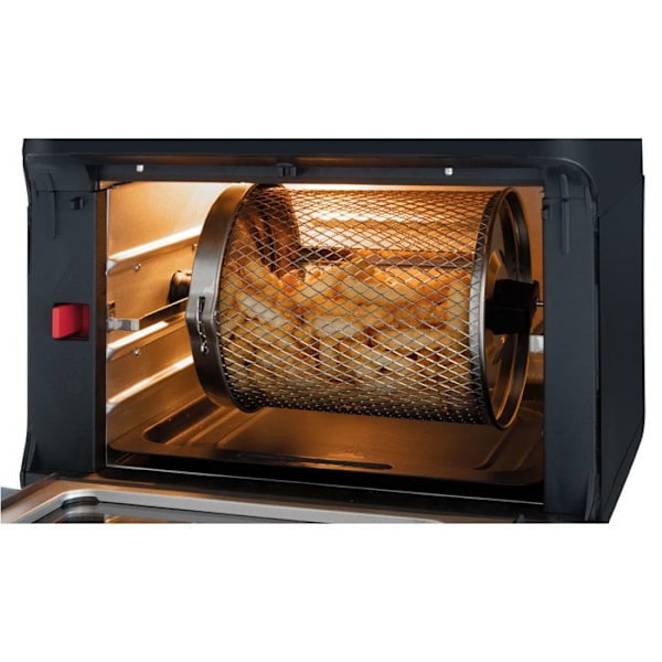 Fritøs med varm luft uden olie 11L digital 9 programmer kyllingespyd Clatronic FR 3747 1500W Sort 39377