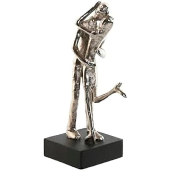 Dekorativ figur - HOME ESPRIT - Par - Sølv sort - 14 x 10 x 29 cm - Indendørs Flerfärgad