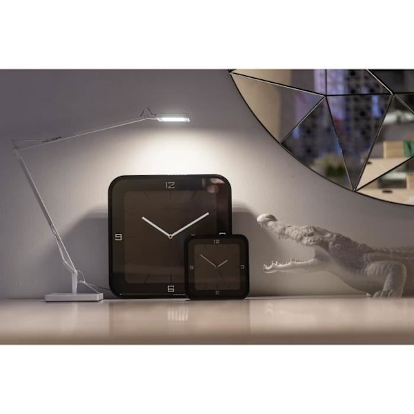Vægur - NeXtime - Firkantet væg - 40 x 40 x 4 cm - Træ - Sort Svart