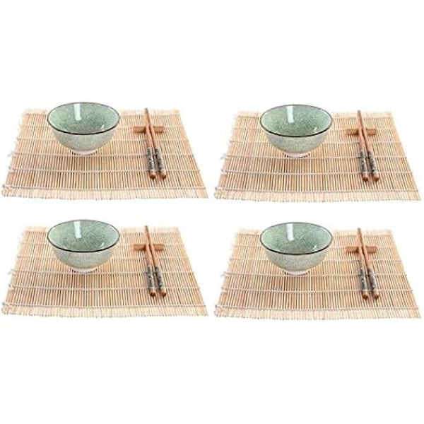 Sushiset - DKD Heminredning - Flerfärgad - Bambu och stengods - Mått 33x64,5x32,5 cm - Rektangulär mångfärgad