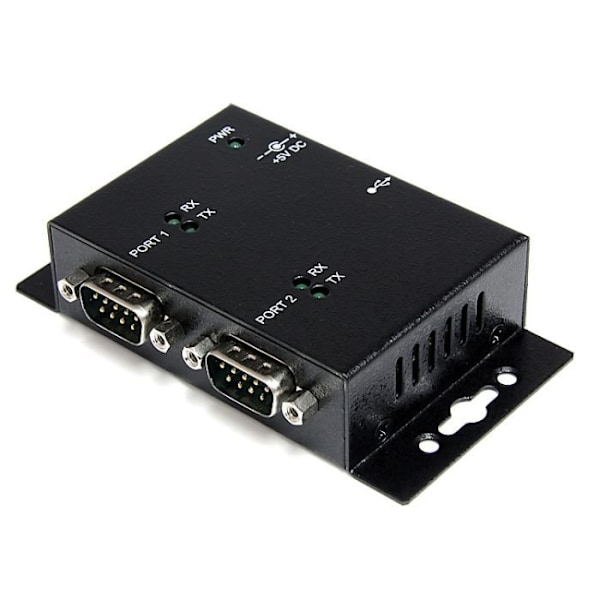 STARTECH Teollinen USB-sovitinkeskitin - 2-porttinen seinäteline DIN-kiskopidikkeillä - Sarjasovitin - USB 2.0