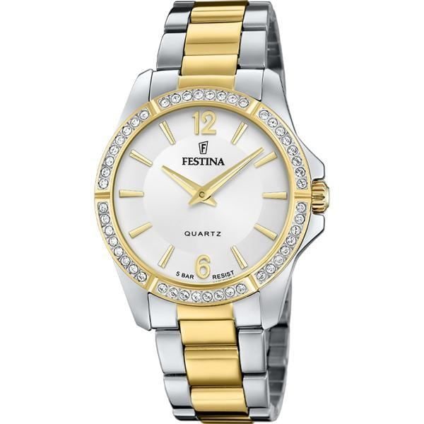 Klocka - Festina - 02-017 MADEMOISELLE F20594-1 - Guld - Stål - Analog gyllene