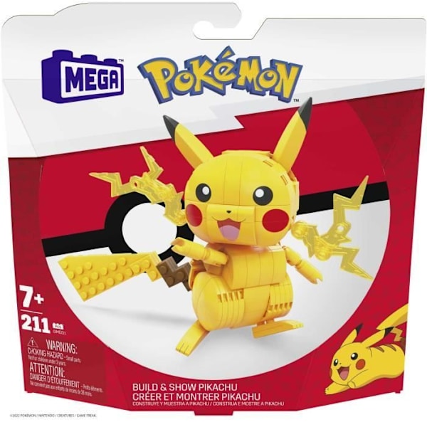 Mega Construx - Pokemon Pikachu at bygge - Bygge klodser - fra 7 år og opefter GMD31 Flerfärgad