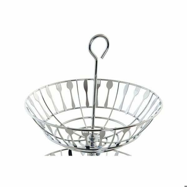 Fruktskål - DKD Home Decor - Metall och Plast - Silver - Praktisk - Design pengar