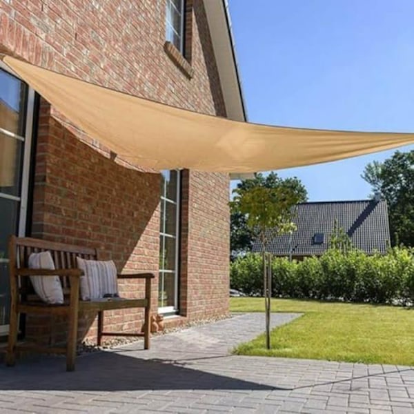 Triangulært skyggenet - FAURA - 3,6 x 3,6 x 3,6 m - Beige - 150 g/m² - UV-beskyttende Beige